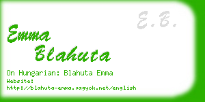 emma blahuta business card